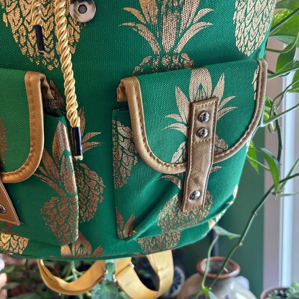 Vintage Green and Gold Backpack - Picture 7 of 16